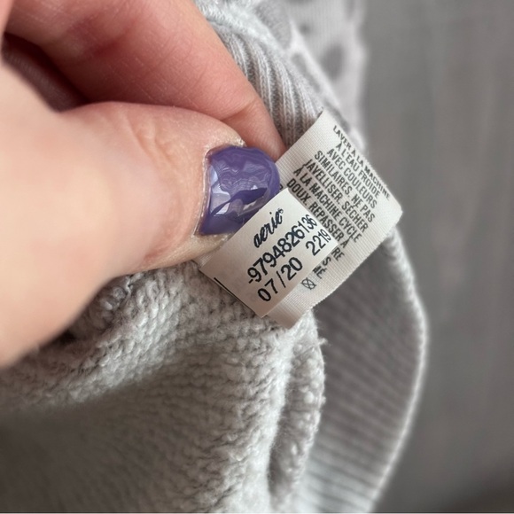 Aerie Cozy Half Zip Sweatshirt gray Leopard Print Size M - Picture 10 of 10